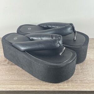 Y2K Nasty Gal Platform Flip Flops - Size 7